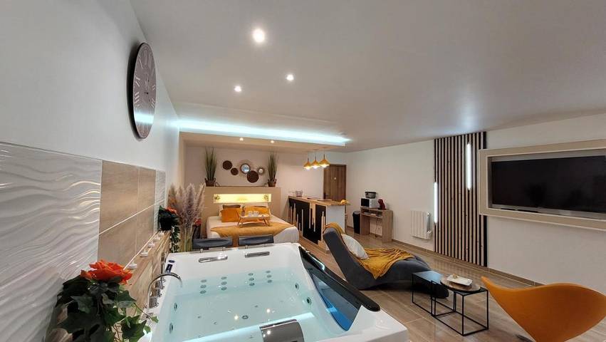 Chambre d’hôte pour 2 personnes, avec terrasse et jacuzzi