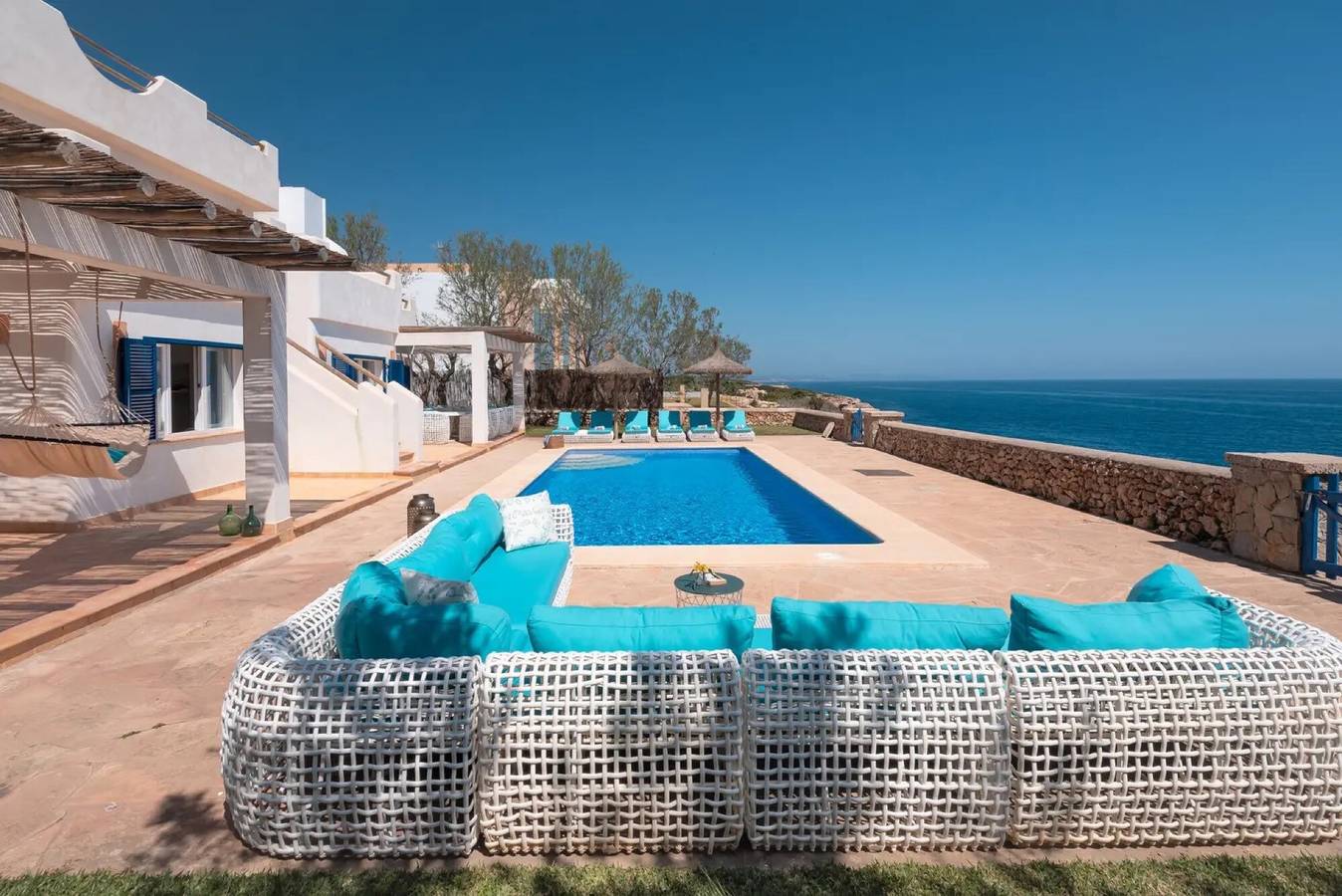 Ferienhaus Villa Domus Alba B mit Meerblick, Pool, Garten & Wlan in Felanitx, Mallorcas Küste