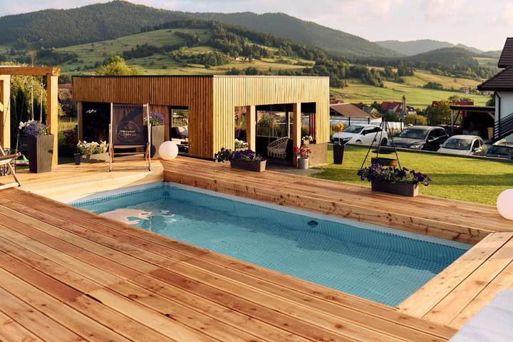 Chalet für 7 Personen, mit Garten und Ausblick sowie Pool - 1