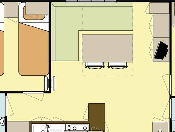 Camping La Gerfleur  - Mobilhome 4 personnes - 2 chambres in Barneville-Carteret, Côte de la Déroute