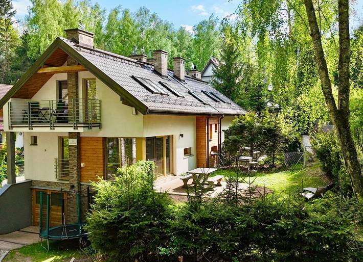 Ferienwohnung für 4 Personen, mit Garten und Sauna sowie Ausblick in Polen