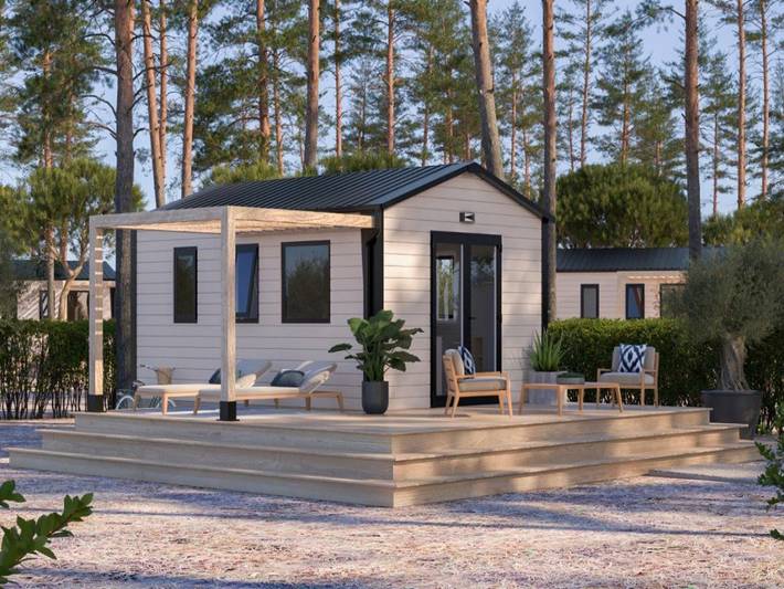 Mobil home pour 2 personnes, avec piscine et terrasse à Le Grand-Serre
