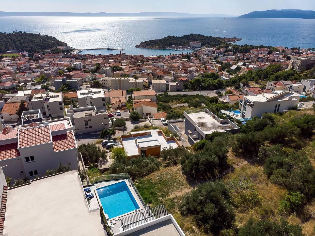 Seaview villa Lea 5-bedroom villa with heated pool and amazing views of the city and sea in Makarska, Makarska Riviera