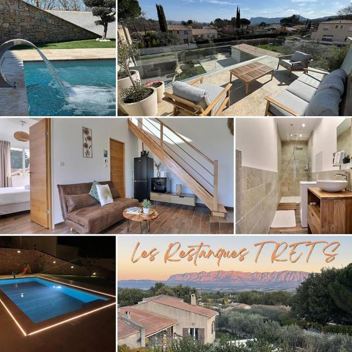 Appartement de vacances pour 5 personnes, avec vue ainsi que jardin et piscine