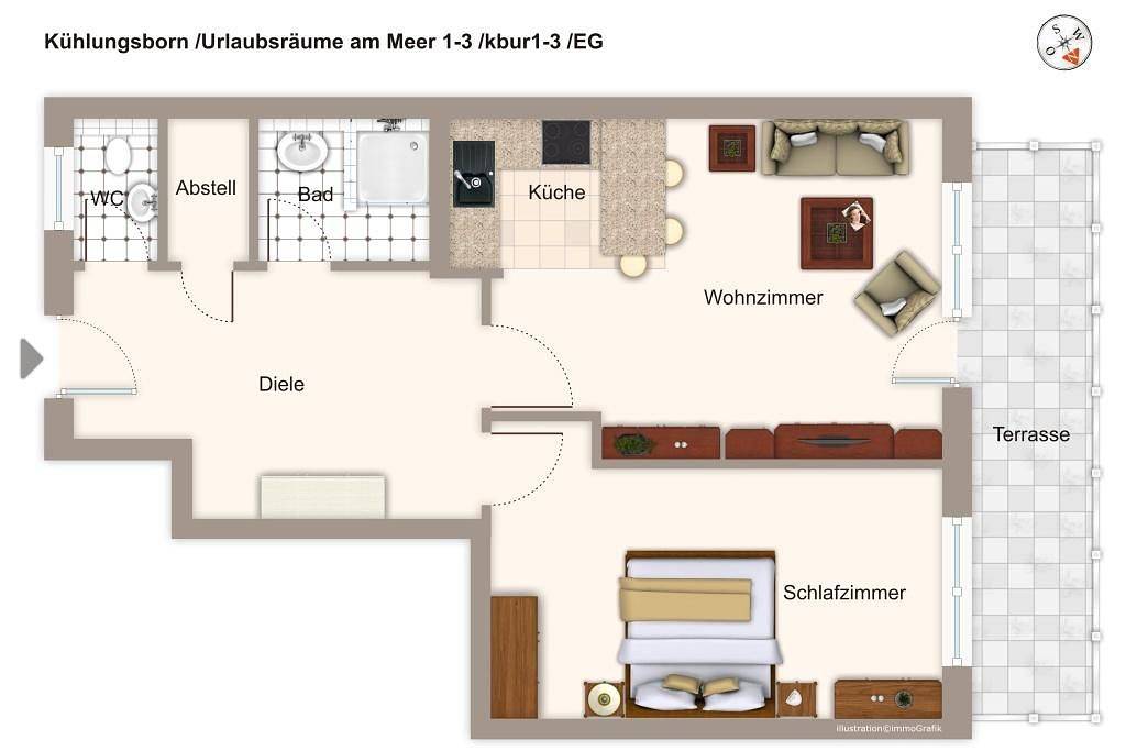 Apartamento entero, Tolle Familien-Ferienwohnung am Yachthafen mit Terrasse und Sauna in der Anlage in Kühlungsborn, Mar Baltico Mecklenburg