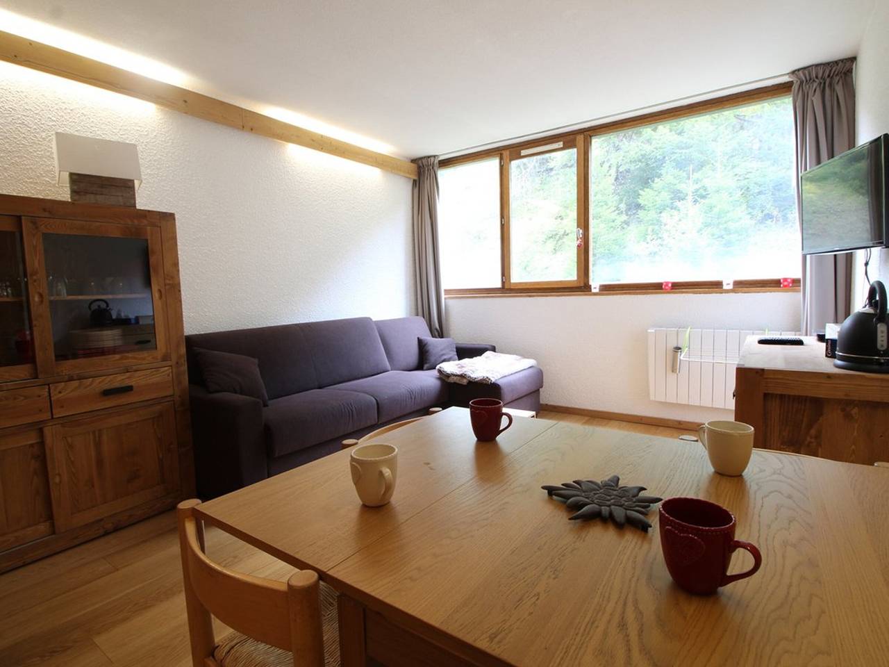 Studio entier, Studio rénové 4 pers, Résidence Andromède, Flaine Forêt, à 300m des pistes et 140m des commerces in Flaine, Arâches-la-Frasse