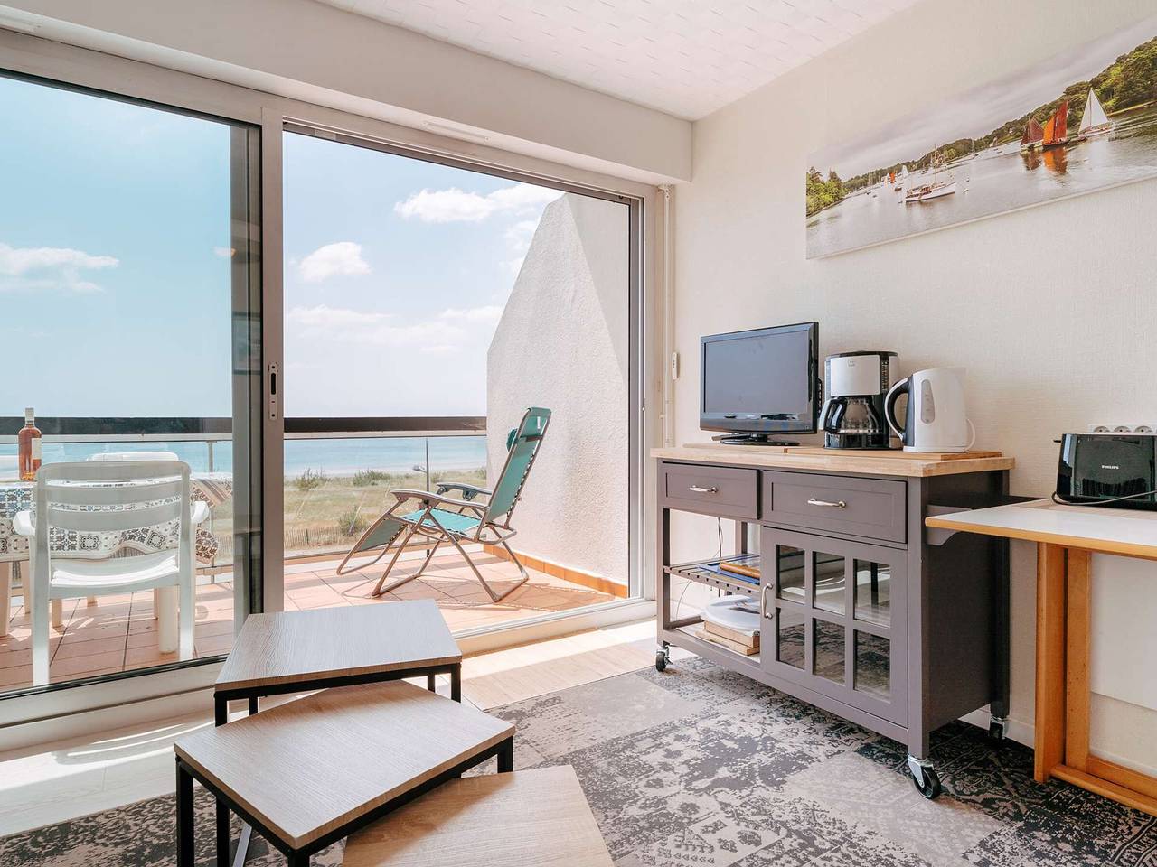 Ganzes Studio, Carnac - Studio-Kabine für 4 Pers. mit Meerterrasse in Carnac Plage, Carnac