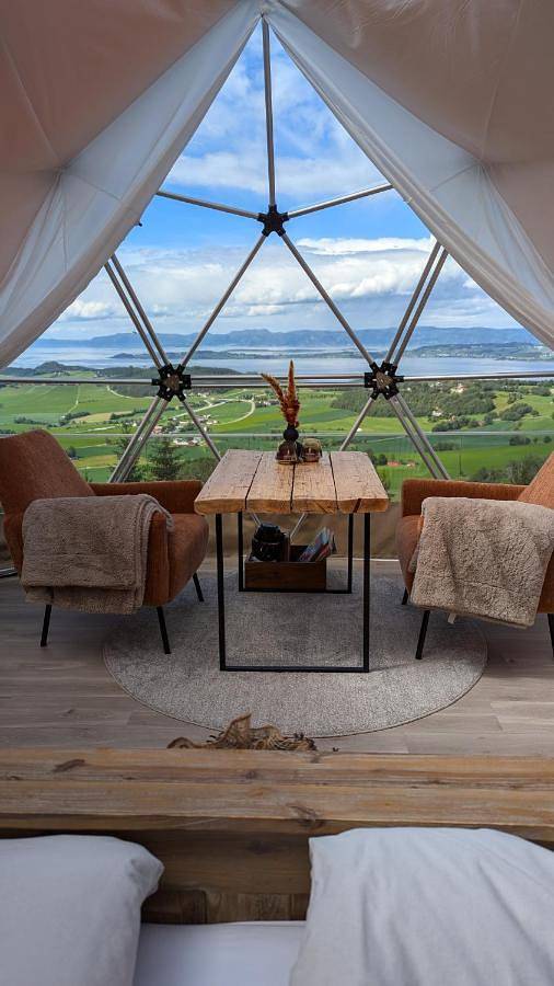 Glamping voor 2 personen, met terras en uitzicht in Noorwegen
