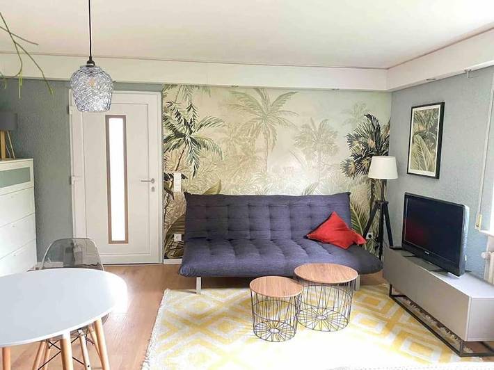 Ferienwohnung für 3 Personen, mit Terrasse und Garten sowie Ausblick
