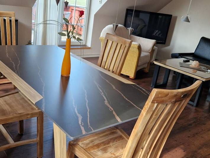 Ferienwohnung für 5 Personen, mit Ausblick und Garten sowie Balkon, kinderfreundlich in Kollmar - 2