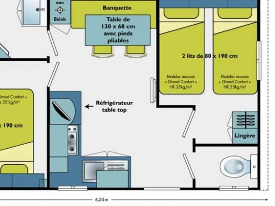 Camping Les Lauriers Roses - Mobilhome 4 personnes - Fréjus - Vénus - Confort climatisée  2 Chambres in Roquebrune-sur-Argens, Côte méditerranéenne (France)