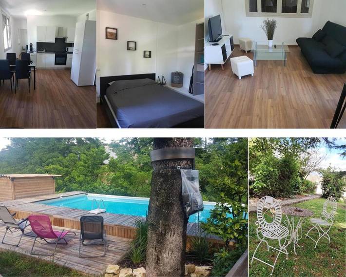 Gîte pour 4 personnes, avec terrasse à Saint-Hilaire-de-Brethmas