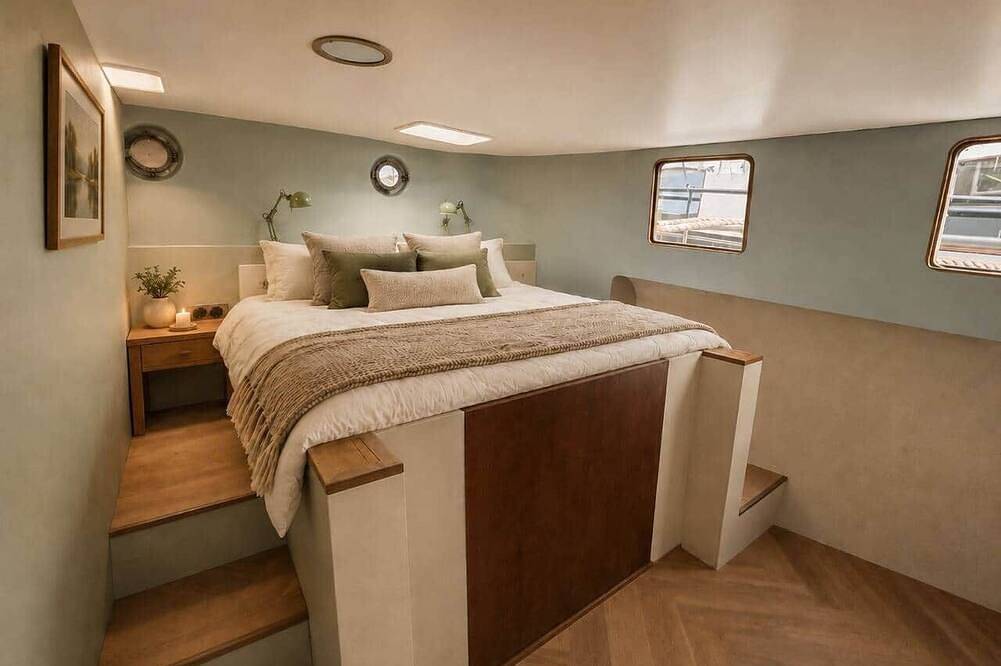 New: Luxurious boutique houseboat - Deckhouse Suite in Holländische Küste