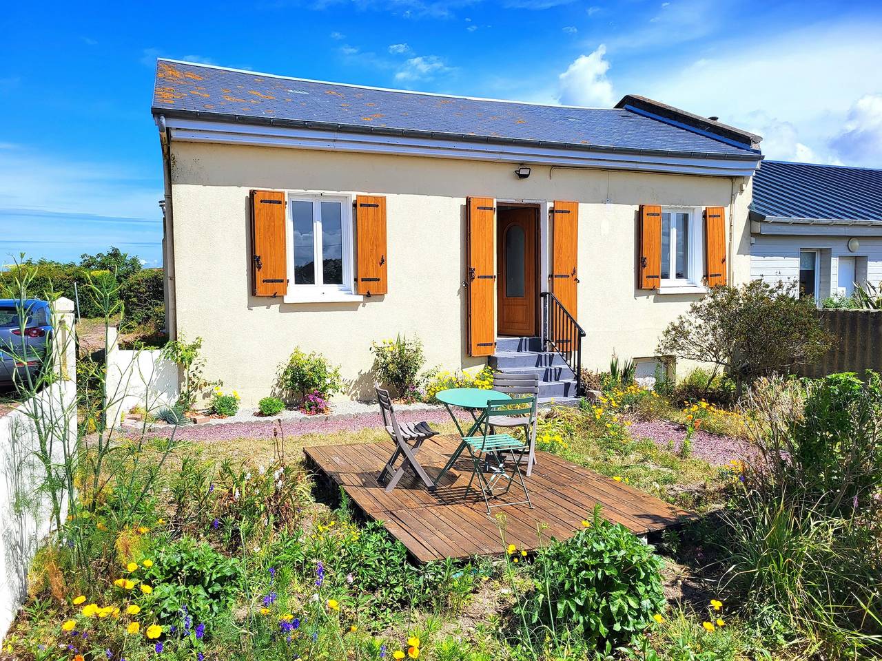 Ferienhaus „Seaside, Les Fleurs“ mit Gemeinschaftsterrasse, privatem Garten und Wlan in Créances-Plage, Créances