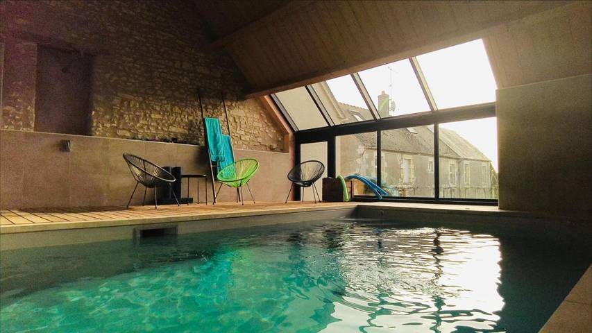 Maison de vacances pour 12 personnes, avec Terrasse ainsi que Jardin et Piscine