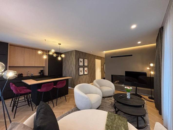 Ferienwohnung für 4 Personen, mit Balkon und Terrasse sowie Sauna und Ausblick