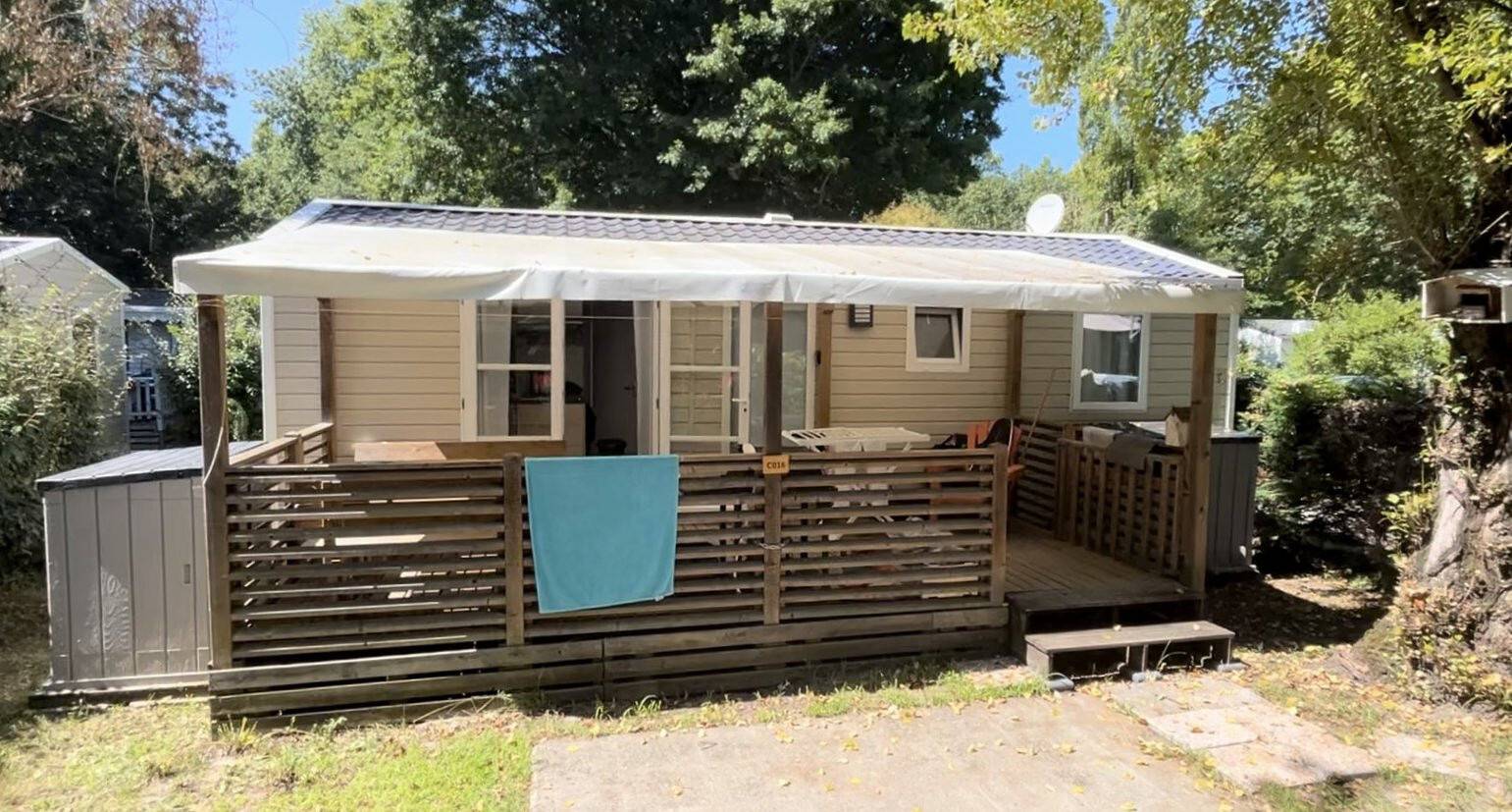 Air-conditioned 3-Bedroom Mobile Home – 6 Guests – Covered Terrace – On Lake Aureilhan in Aureilhan, Côte d’Argent