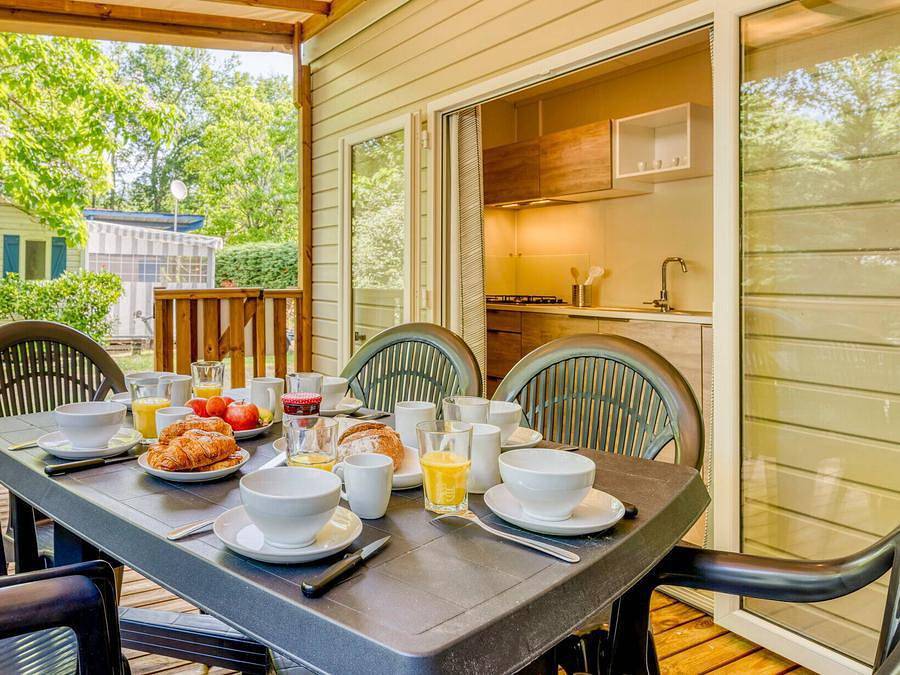 Camping Lou Broustaricq - Mobilhome 6 personas - Confort | 3 Dormitorios | 6 Pers. | Terraza elevada in Sanguinet, Côte d’Argent
