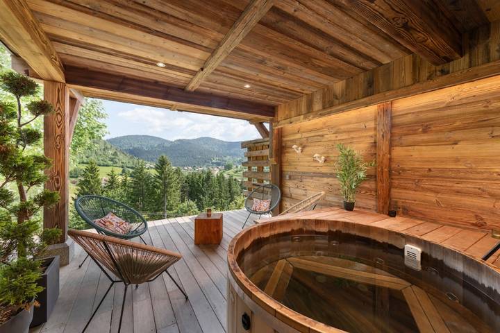 Chalet voor 4 personen, with Balkon and Whirlpool as well as Sauna in de Vogezen