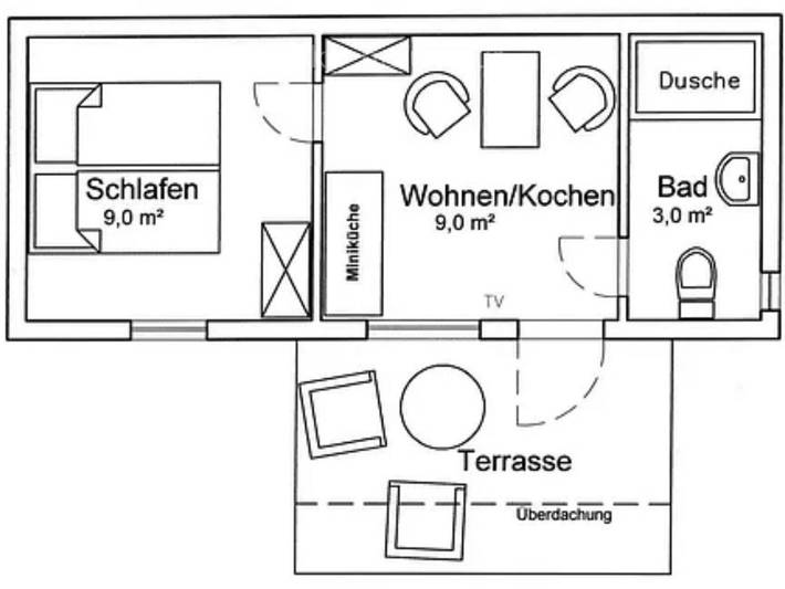 Bungalow für 2 Personen, mit Terrasse und Garten in Loddin - 3