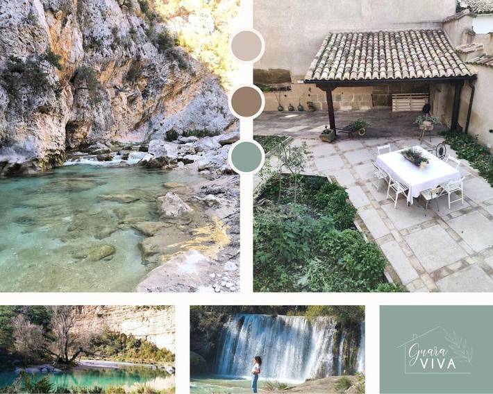 Gîte pour 6 personnes, avec vue et terrasse à Abiego