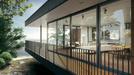 Ferienhaus mit Meerblick für 6 Personen, mit Garten und Terrasse sowie Sauna und Ausblick, kinderfreundlich in Holnis