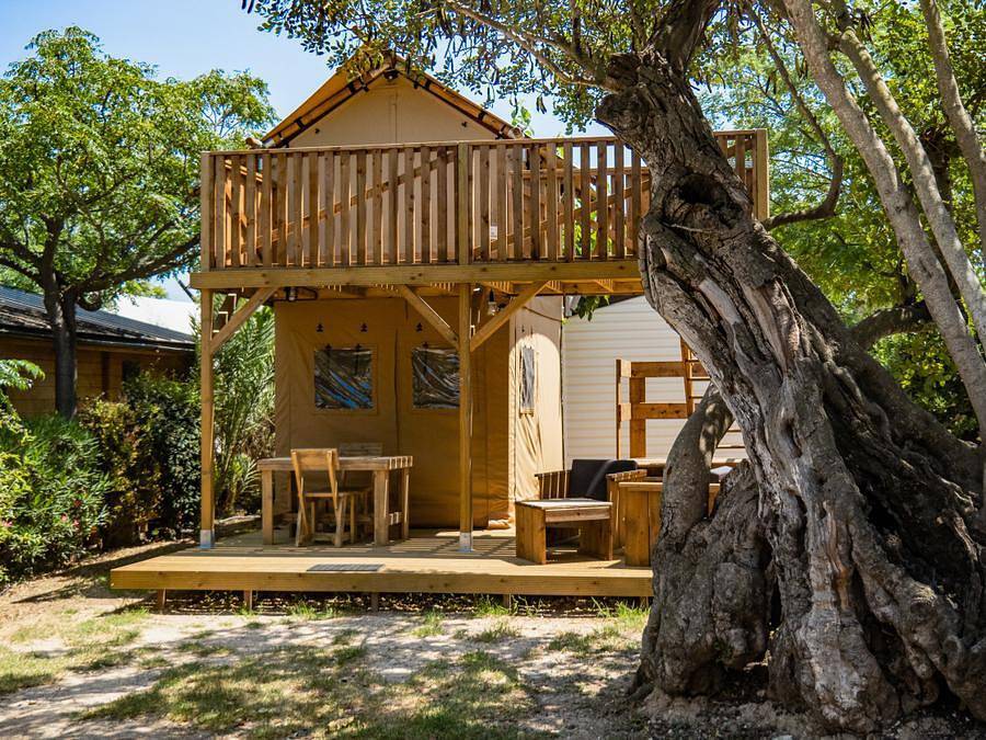 Camping L'Orangeraie - Camping Paradis - Tienda de lona y madera 2 personas - Luna Lodge 1dormitorio 2pers in Cálig, Costa del Azahar