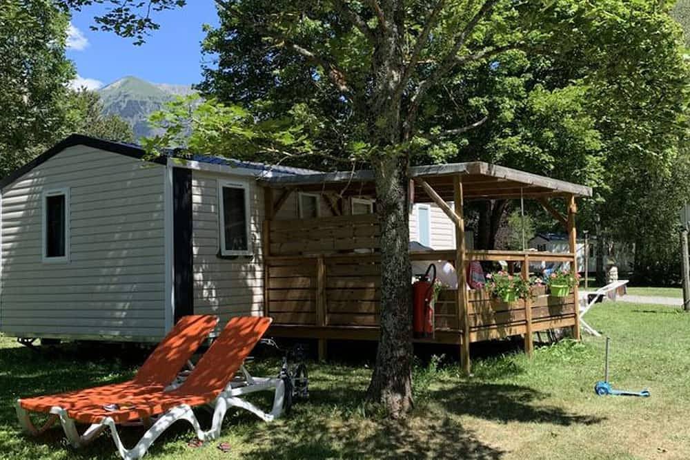 Mobilheim mit 3 Schlafzimmern und Terrasse in Valbonnais in Valbonnais, Nationalpark Écrins