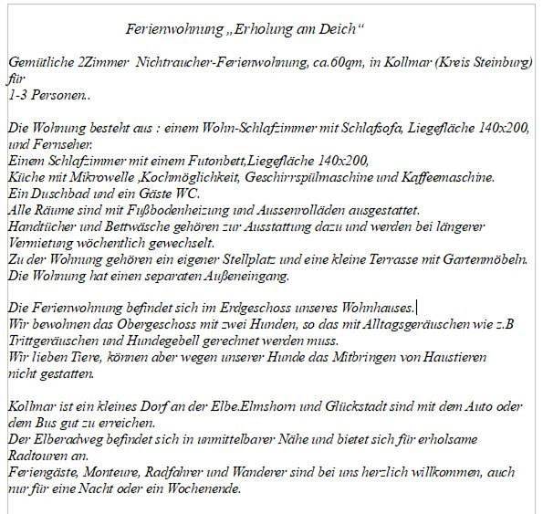 Ferienwohnung für 3 Personen, mit Terrasse in Kollmar - 2