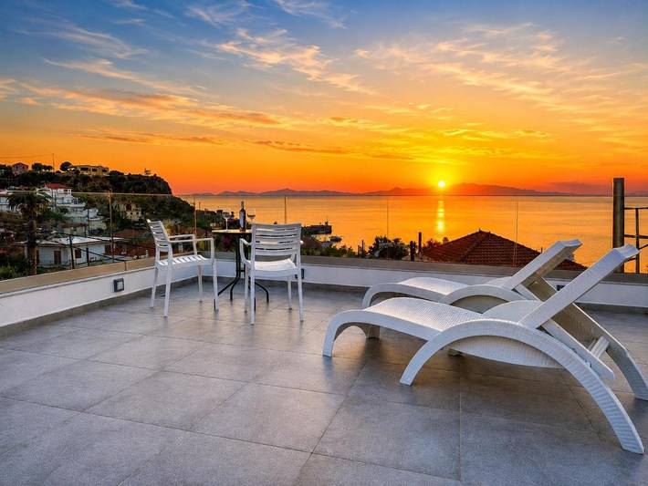 Appartement de vacances pour 8 personnes, avec Balcon ainsi que Terrasse et Vue