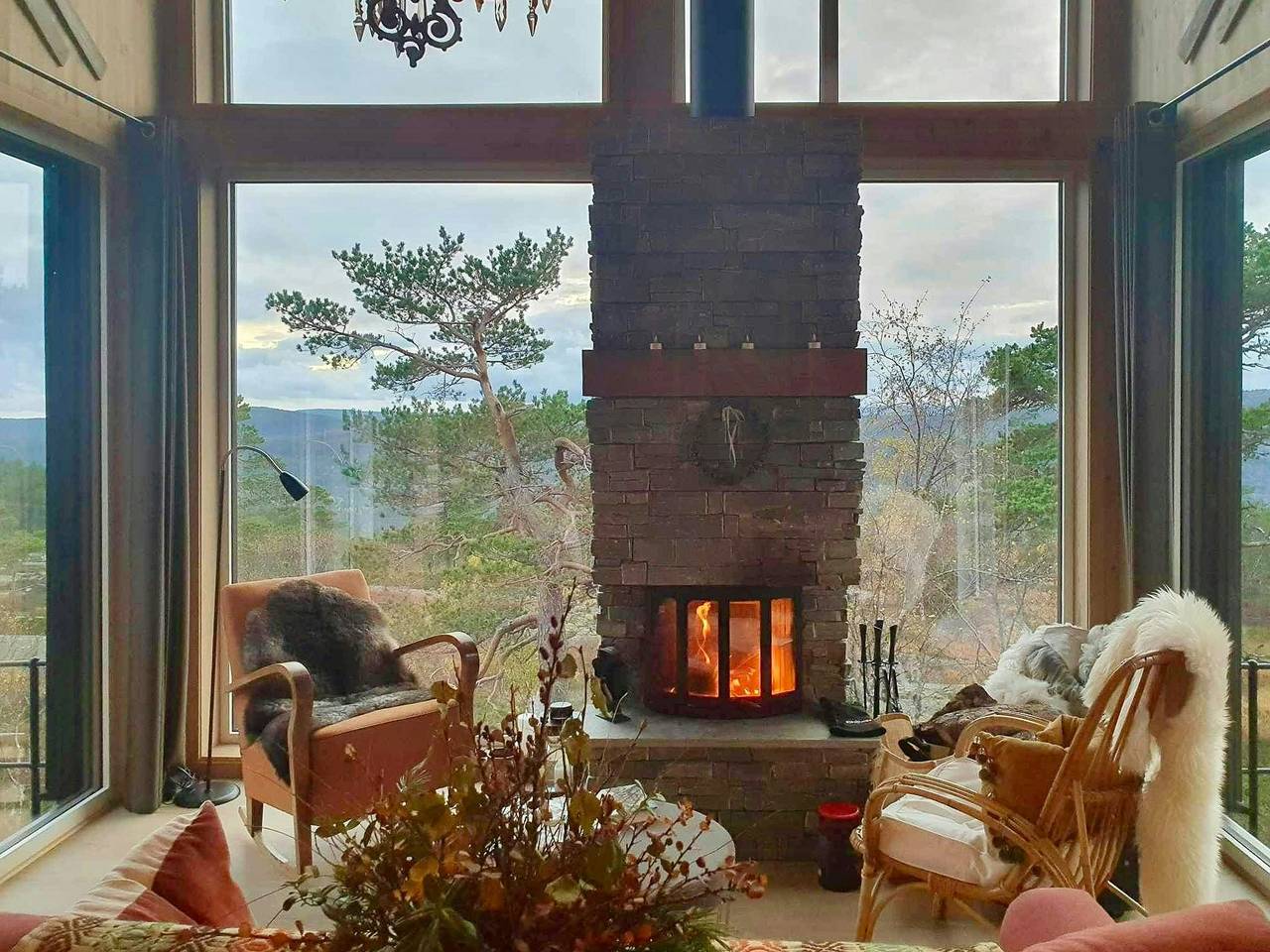 Familienhütte mit Aussicht in Hillestad in Tveitvatnet, Åmli
