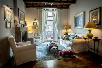 Gîte pour 8 personnes, avec vue ainsi que vue sur le lac et balcon, adapté aux familles à Bracciano