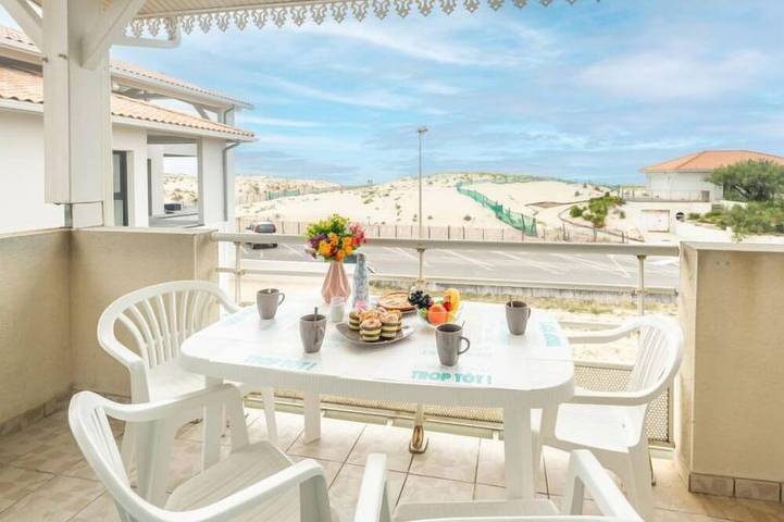 Gîte pour 4 personnes, avec balcon dans Plage sud (Mimizan Plage)