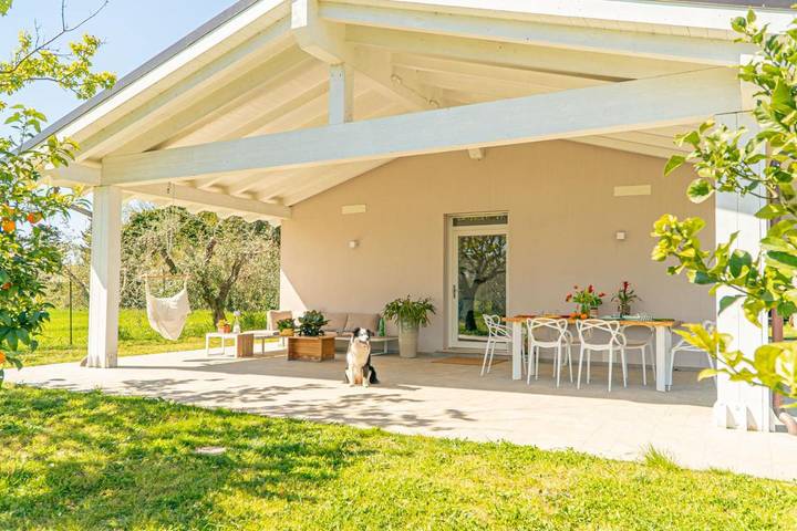 Ferienhaus für 6 Personen, mit Ausblick und Garten, mit Haustier