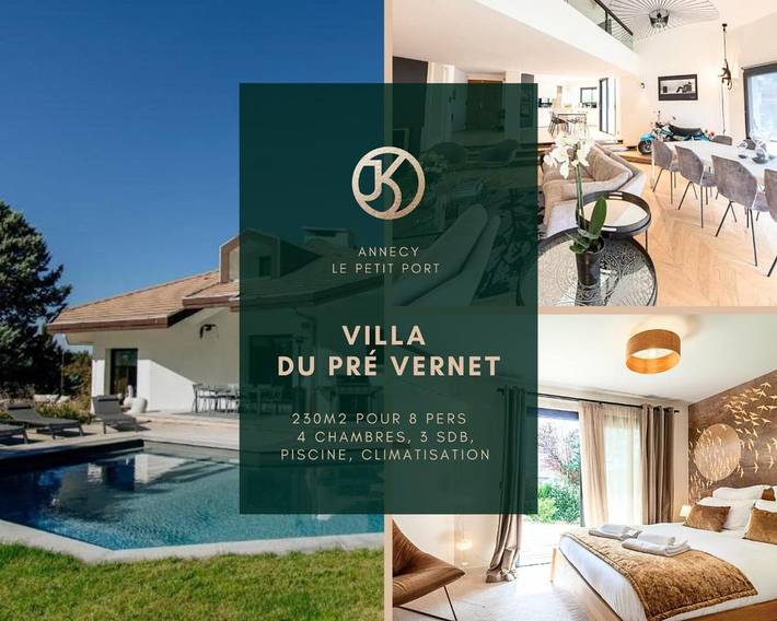Villa pour 8 personnes, avec Balcon et Terrasse ainsi que Jardin et Piscine à Annecy-le-Vieux