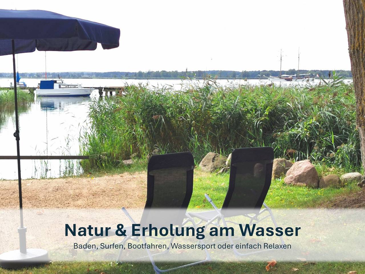 Ganze Ferienwohnung, Paradies am Peenestrom ruhig, kleiner priv. Strand, Terrasse - Ziemitz - Paradies Am Peenstrom in Sauzin, Usedomer Norden