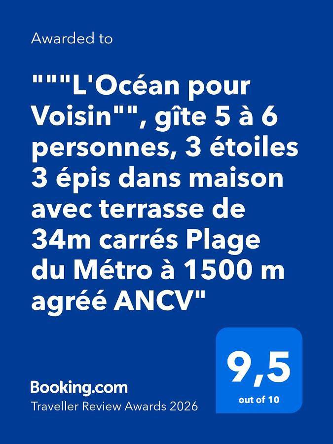 "L'Océan pour Voisin", gîte 5 à 6 personnes, 3 étoiles 3 épis dans maison avec terrasse de 34m carrés Plage du Métro à 1500 m agréé Ancv in Tarnos, Côte d’Argent