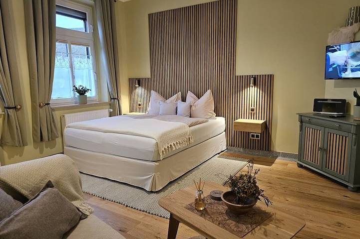 Ferienwohnung für 2 Personen, mit Terrasse und Garten sowie Sauna
