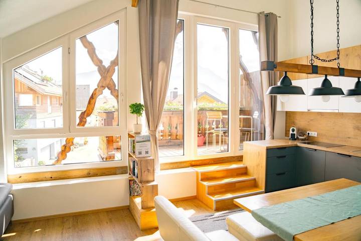 Ferienwohnung für 4 Personen, mit Sauna und Ausblick sowie Terrasse