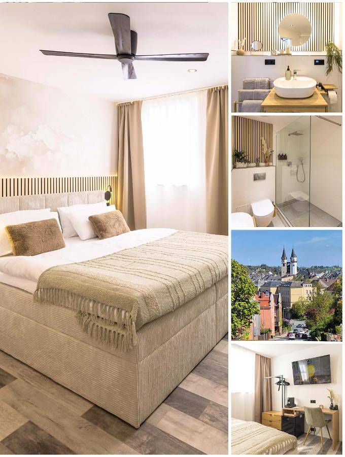 Ferienwohnung für 2 Personen, mit Garten und Ausblick in Hof