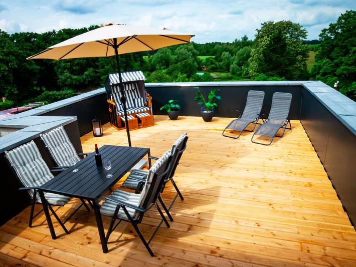 Ferienwohnung für 2 Personen, mit Balkon und Terrasse sowie Garten und Ausblick in Kargow - 4