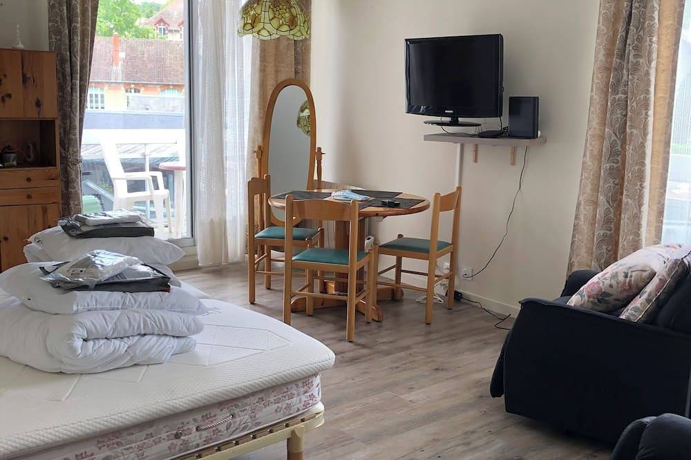 Entire apartment, T1 33m very bright, elevator, balcony, private parking, close to shops in Bagnoles-de-l'Orne, Parc naturel régional Normandie-Maine