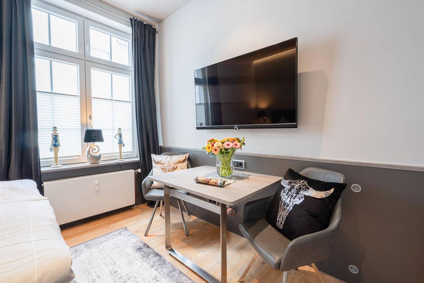 Hel lejlighed, Modernes 1-Raum-Appartement im Eg – mit Küche & Sauna im Haus Bielefeld in Norderney