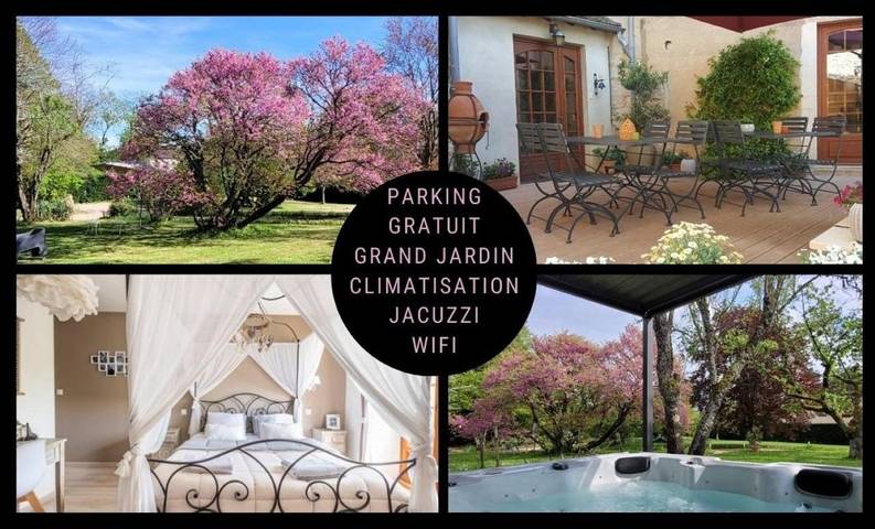 Location de vacances pour 2 personnes, avec Balcon et Jacuzzi ainsi que Terrasse et Jardin à Tournus