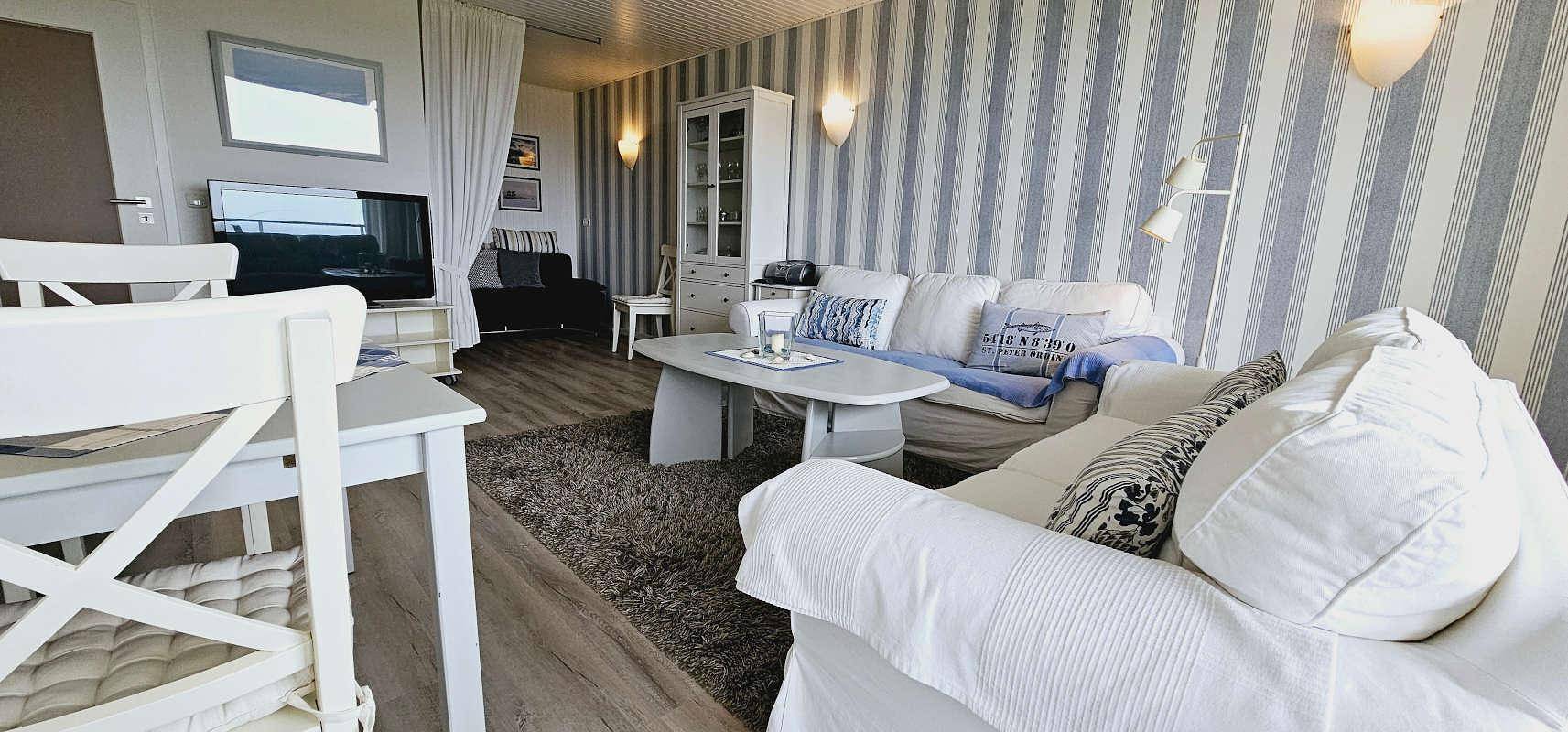 Ganze Ferienwohnung, Ferienwohnung "Traumweiß mit Meerblick" in St. Peter-Bad, St. Peter-Ording