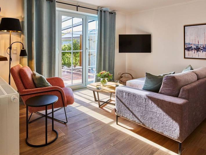 Ferienwohnung für 2 Personen, mit Terrasse und Garten sowie Sauna in Grödersby