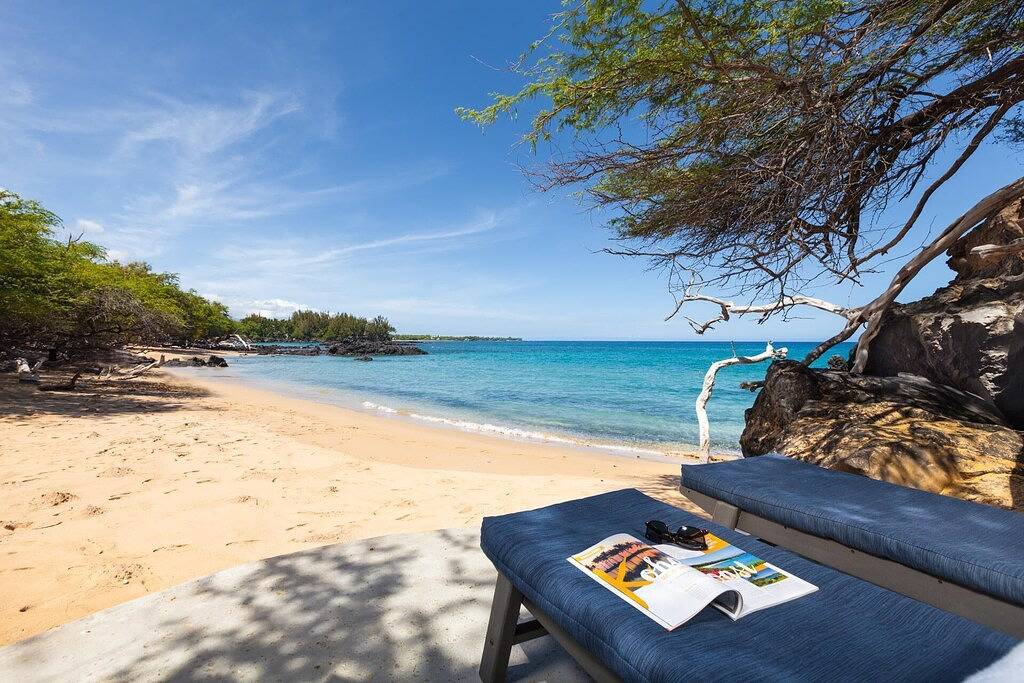 Waialea-Bucht - weißer Sand-Strand - authentisches Hawaii in Hapuna Beach, Kohala