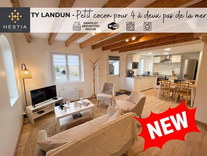 Location de vacances pour 4 personnes, avec jardin dans Plage Trémazan