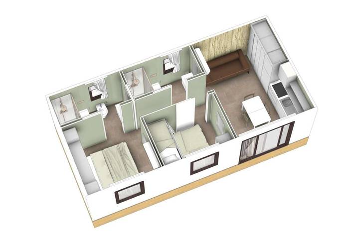 Camping für 5 Personen, mit Kinderpool und Pool sowie Garten in Caorle - 3