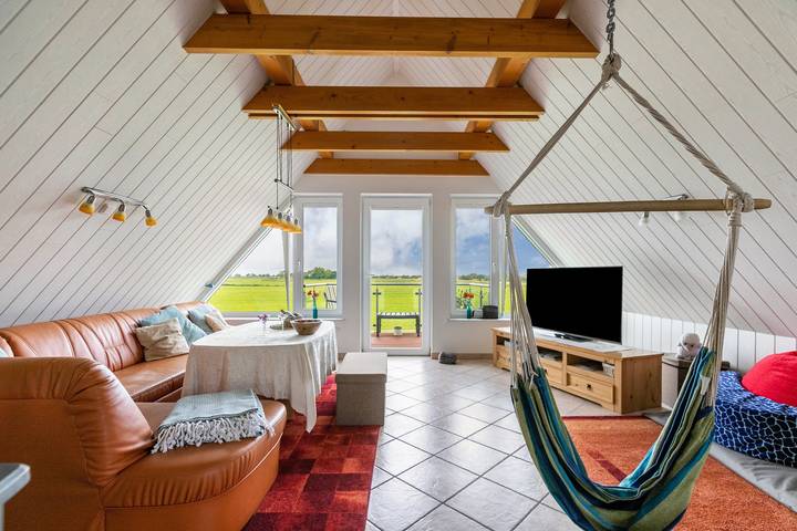 Ganze Wohnung, Apartment „Nordseefewo Lämmerblick“ mit Garten, Balkon & Wlan, Sauna gegen Aufpreis in Stedesand, Nordfriesland